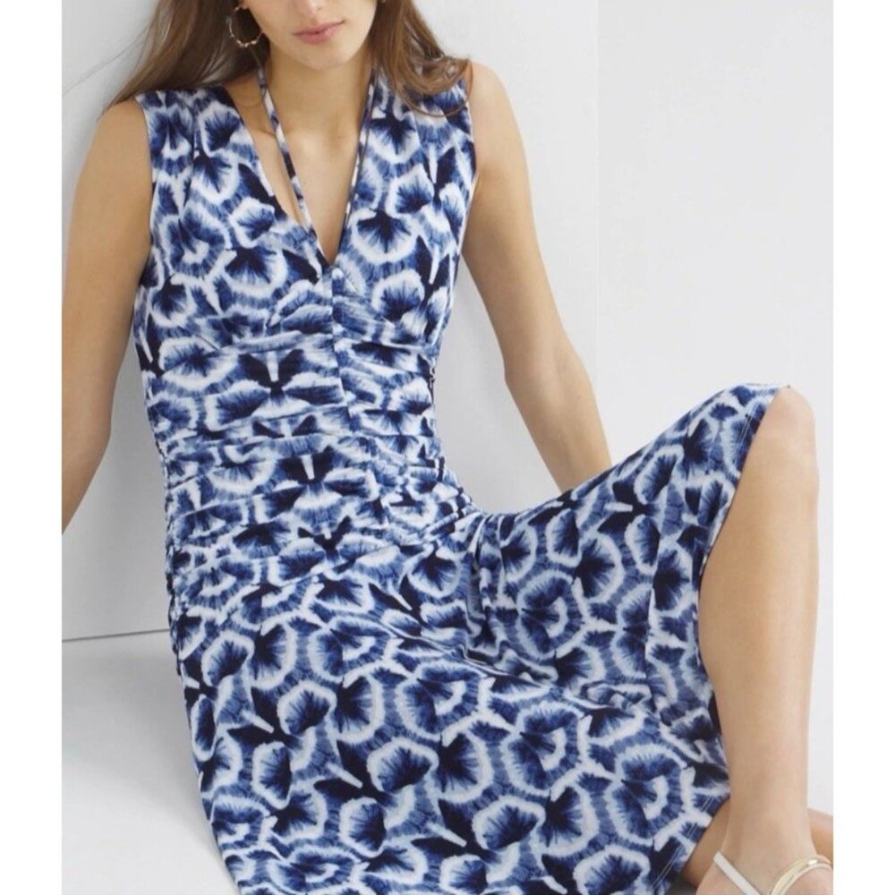 White House Black Market Blue and White Dress